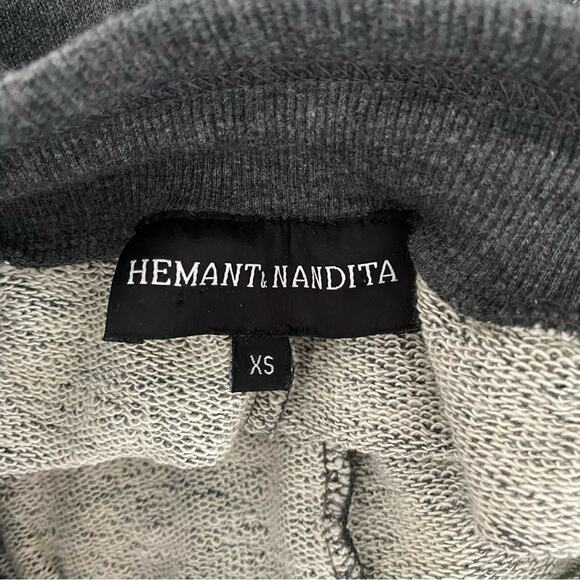 Hemant and Nandita Embellished Chrystal Charcoal Gray Sweatpants Joggers XS - Picture 9 of 10
